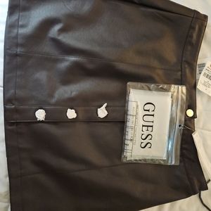 Guess Lorella Faux Leather Button Skirt XL